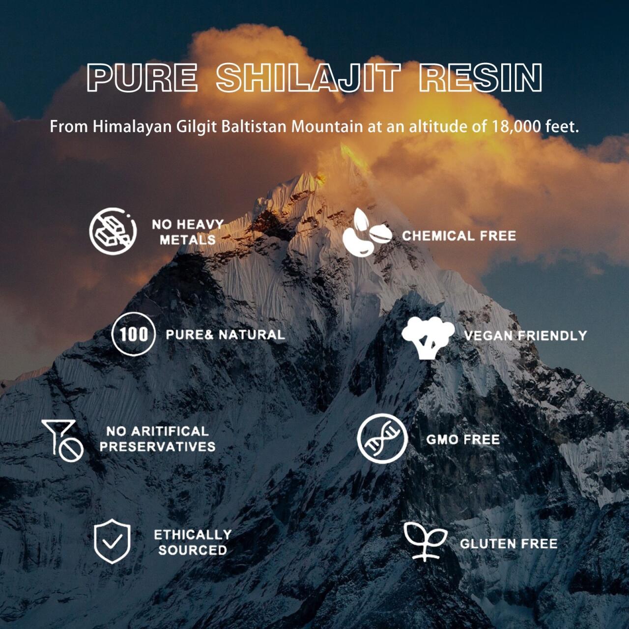 Certificaciones Shilajit puro sin metales pesados vegano y orgánico